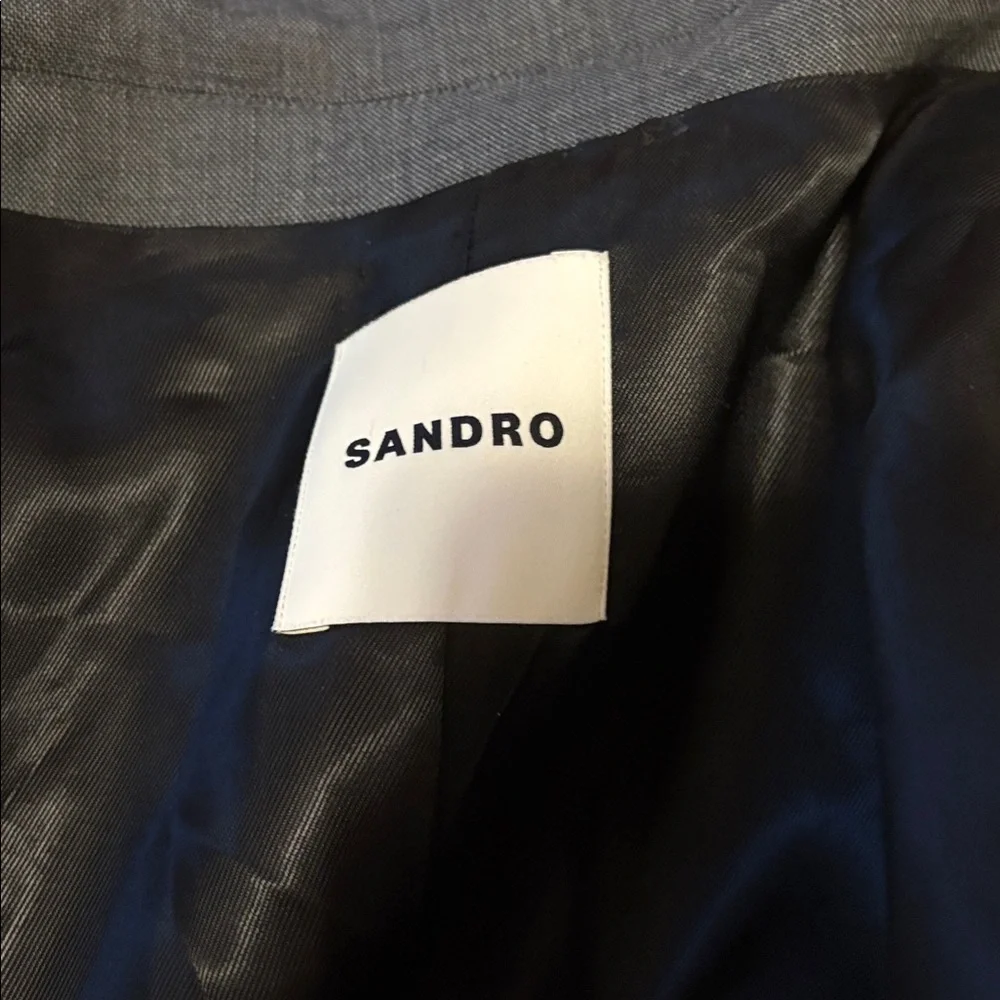 Sandro Charcoal Gray Single-Breasted Blazer - Picture 12 of 12